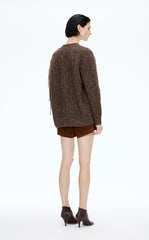 Sweater / (ESG)JNBY O-shape Fringe Wool-blend Long Cardigan
