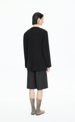 Coat / JNBY Double-Faced Collarless Wool Blend Coat
