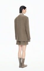 Coat / JNBY Double-Faced Collarless Wool Blend Coat