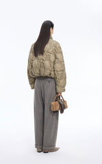 Down Coat / JNBY Quilted Stand Collar Short Down Coat