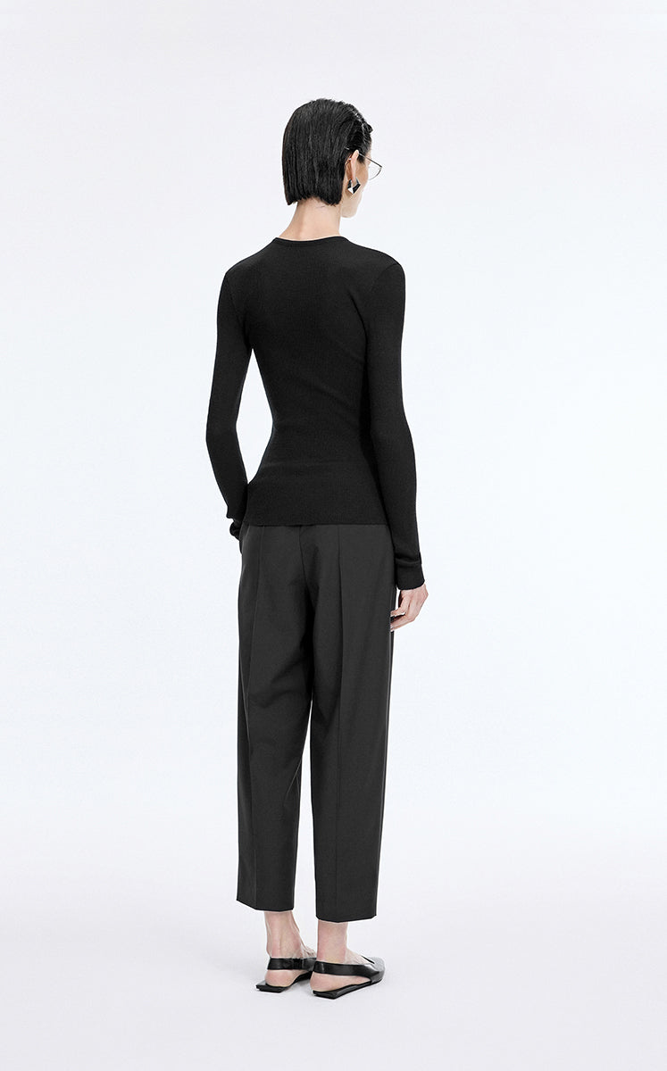 T-Shirt / JNBY Merino Ribbed Long Sleeve Tee