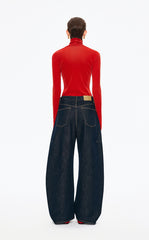 T-Shirt / JNBY Slim-Fit Velvet Long-Sleeve T-Shirt