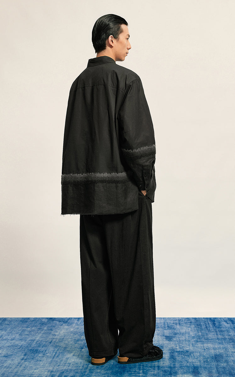 Shirt / CROQUIS Needle-Spliced Oversized Cotton-Linen Poplin Shirt