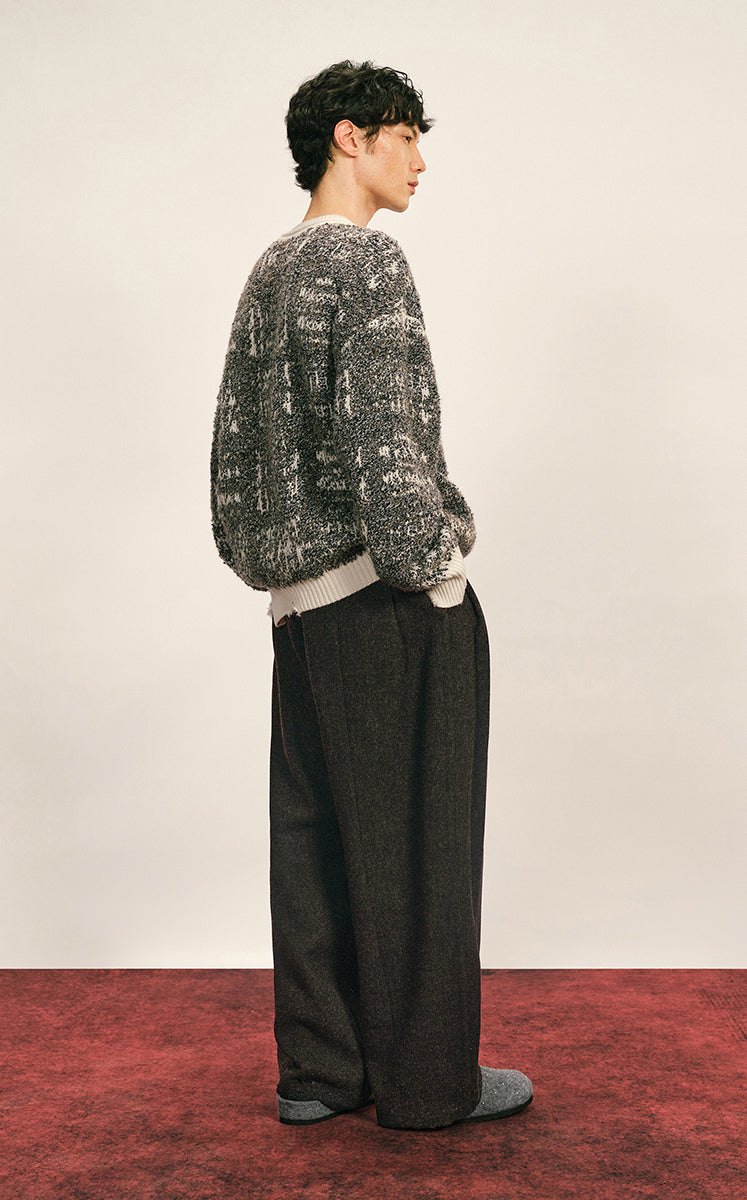 Sweater / CROQUIS Gold-Jacquard Gradient Check Sweater