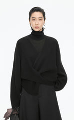 Sweater /(ESG)JNBY Loose Overlap Front Wool Pullover