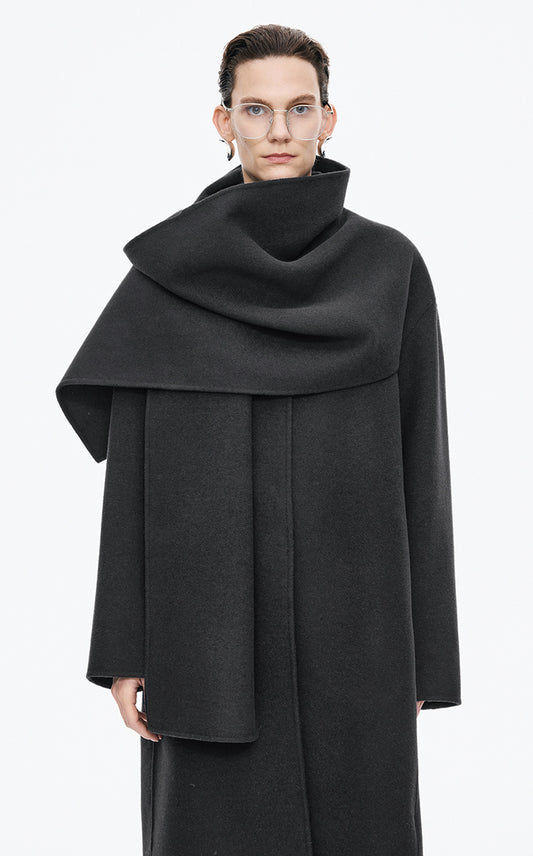 Coat / JNBY Wrap Wool Blend Long Coat