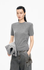 Sweater / JNBY Wool Stretch Short Sleeve Pullover