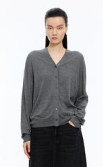Sweater / JNBY Loose V-neck Silk-Cotton Cardigan