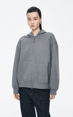Sweatshirt / JNBY Oversized Cotton-Blend Zip-Up Hoodie