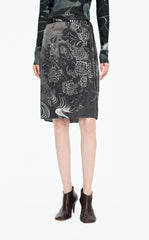 Skirt / JNBY Silk-Blend Printed Midi Skirt