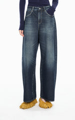 Pants / JNBY Wide-Leg Cuffed Full-Length Jeans