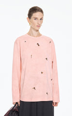 T-Shirt / JNBY Beaded Cotton Long Sleeve Tee