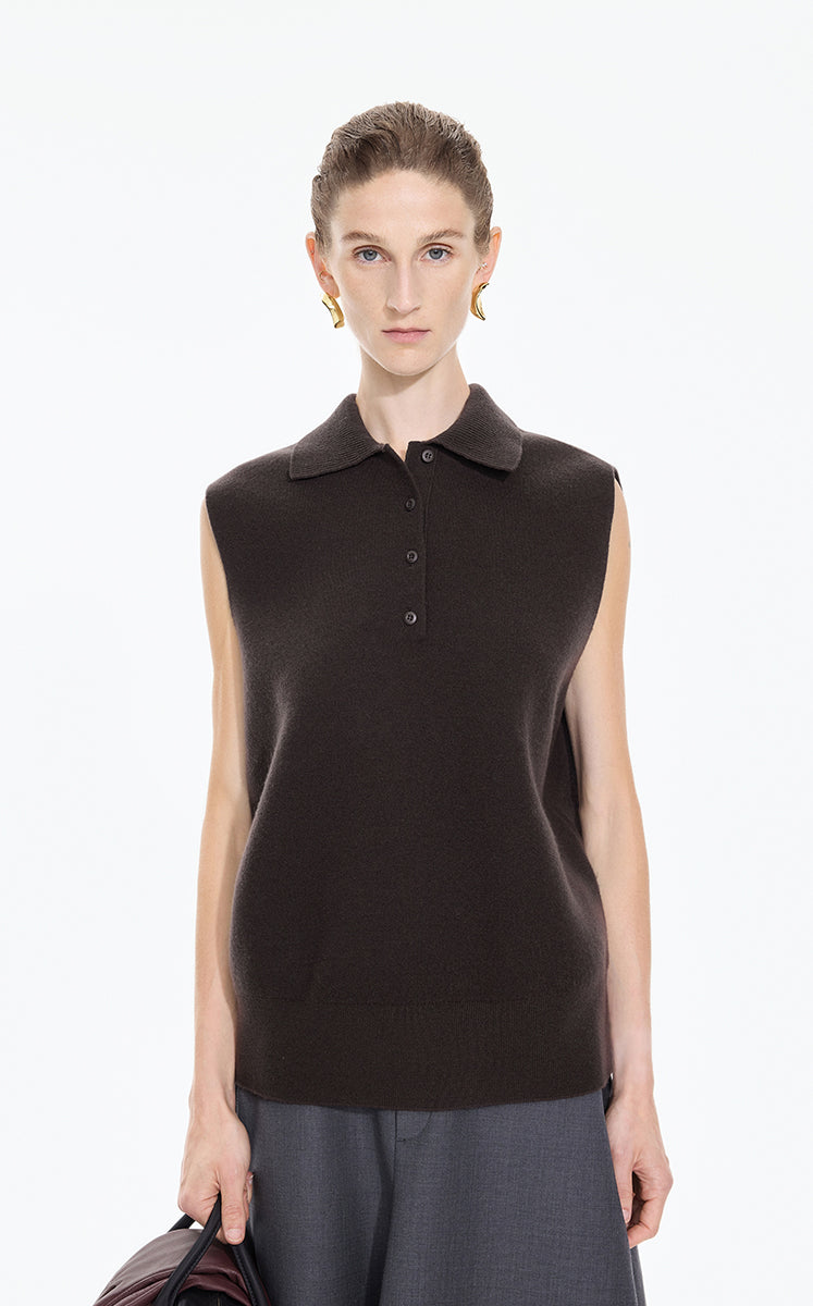 Sweater / JNBY Wool Polo Knit Vest