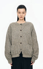 Sweater / JNBY Crinkled Wool-Silk Cardigan
