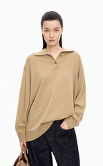 Sweater / JNBY Oversized Wool-Cashmere Polo Pullover