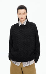 Sweater / JNBY Mohair-Wool Blend Diamond Texture Pullover