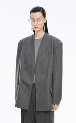 Blazer / JNBY Oversized Wool-Blend Collarless Blazer