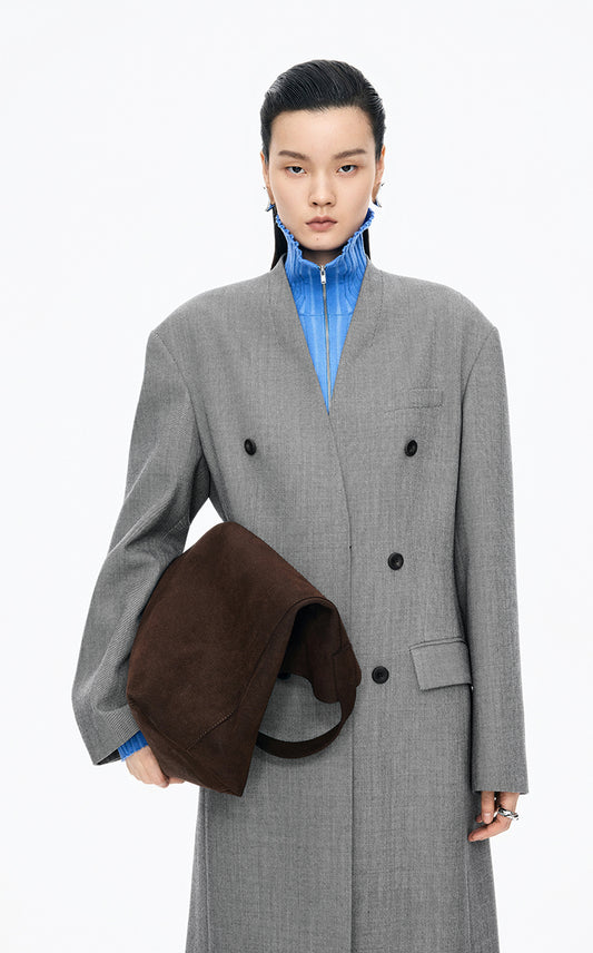 Trench Coat / JNBY Wool-Blend Long T-Cut Trench Coat