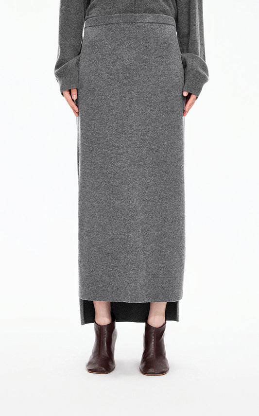 Skirt / JNBY H-Line Wool-Cashmere Long Skirt