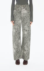 Pants / JNBY Wide-Leg Printed Denim Trousers