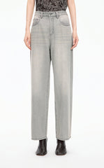 Pants / JNBY Tapered Washed Black Denim Trousers