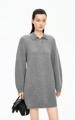 Dress / JNBY Wool-Cashmere Blend Polo Sweater Dress