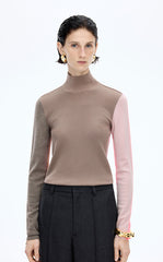 Sweater / JNBY Colorblock Wool Turtleneck Sweater