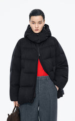 Down Coat / JNBY A-Line Mid-Length Hooded Down Coat