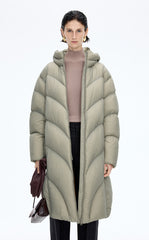 Down Coat / JNBY Oversized Long Hooded Down Coat