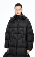 Down Coat / JNBY Deconstructed A-line Hooded Long Down Coat