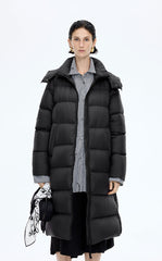 Down Coat / JNBY Long Hooded A-Line Down Coat
