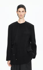 Coat / JNBY Double-Faced Collarless Wool Blend Coat