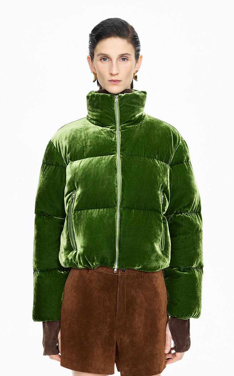Down Coat / JNBY Stand Collar Velvet Texture Short Down Coat