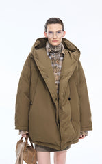 Down Coat / JNBY Oversized Cinched Hooded Down Coat