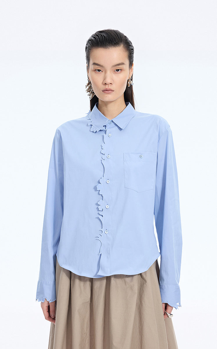 Shirt / JNBY Cut-Out Floral Dimensional Shirt