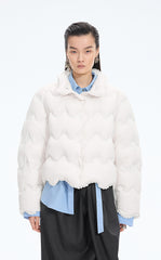 Down Coat / JNBY Oversized Lace-Trim Short Puffer