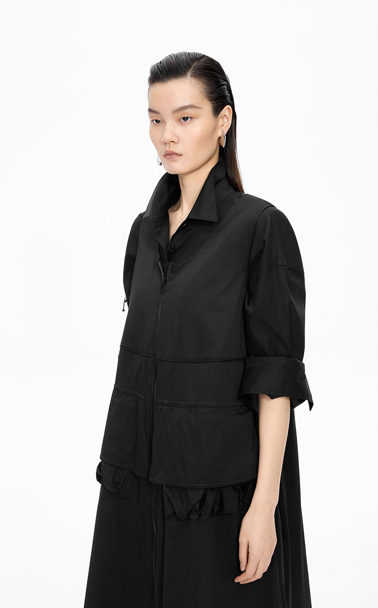 Dress / JNBY Cotton Blend A-Line Sleeveless Dress