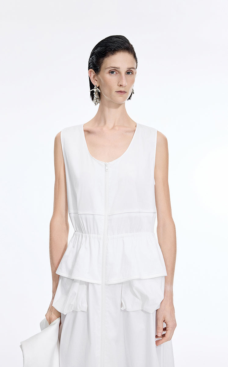 Dress / JNBY Cotton Blend A-Line Sleeveless Dress