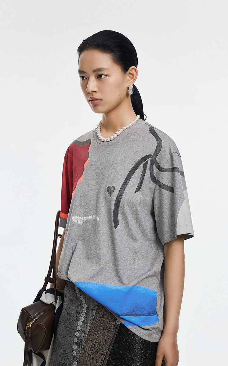 T-Shirt / JNBY Abstract Graphic Print Relaxed Tee
