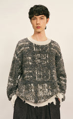 Sweater / CROQUIS Gold-Jacquard Gradient Check Sweater