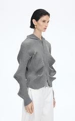 Sweater / JNBY Textured Stretch Longline Hooded Cardigan