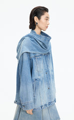 Jacket / JNBY Oversize Detachable Scarf Denim Jacket