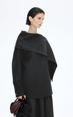 Coat / JNBY Relaxed Wool Silk Blend Jacket