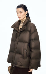 Down Coat / JNBY Oversized Jacquard Mid-Length Down Coat