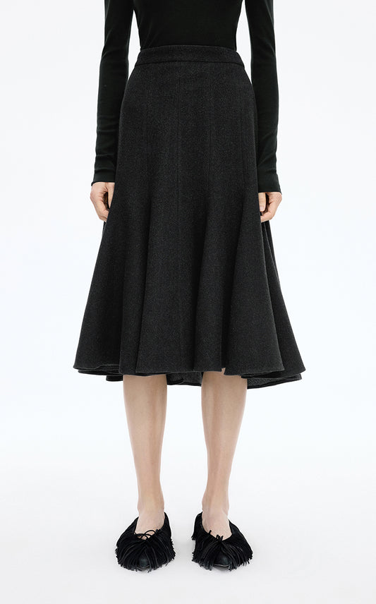 Skirt / JNBY S-Line Wool Mid-Length Skirt