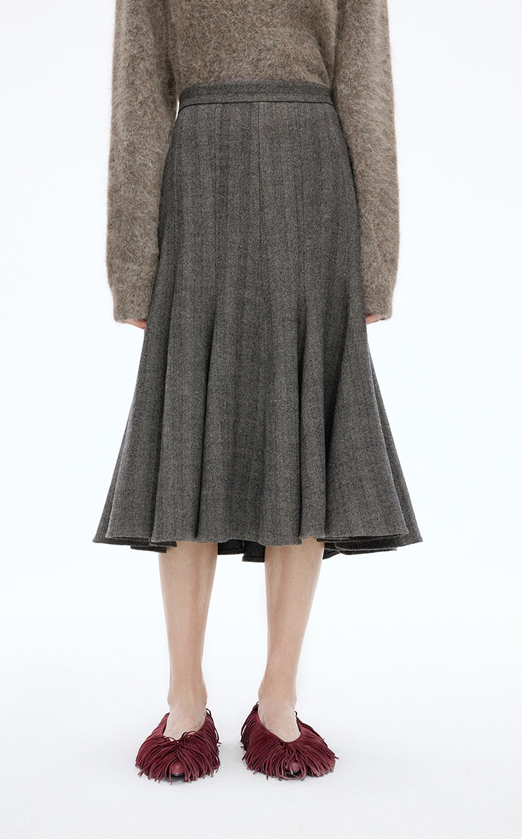 Skirt / JNBY S-Line Wool Mid-Length Skirt