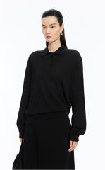 Sweater / JNBY Loose Silk-cotton Long Sleeve Polo