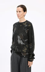Sweater / JNBY Botanical Motif Mohair Blend Pullover