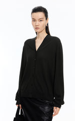 Sweater / JNBY Loose V-neck Silk-Cotton Cardigan