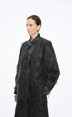 Blazer / JNBY Oversized 3D Jacquard Collarless Blazer
